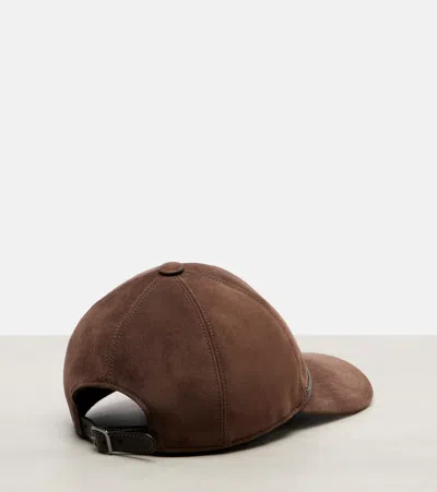 Brunello Cucinelli Monili Suede Baseball Cap