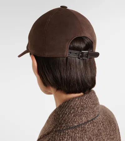 Brunello Cucinelli Monili Suede Baseball Cap