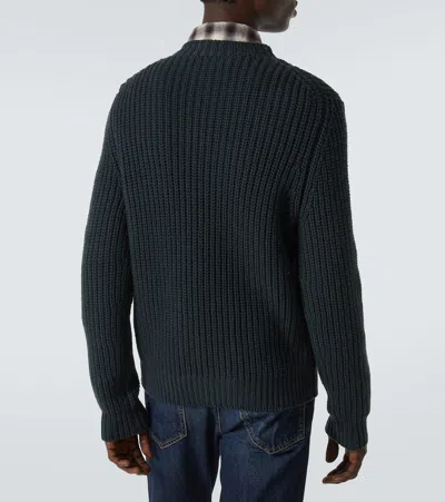 Tom Ford Mens Light Grey Crewneck Knitted Wool Cashmere Blend Jumper In Gray