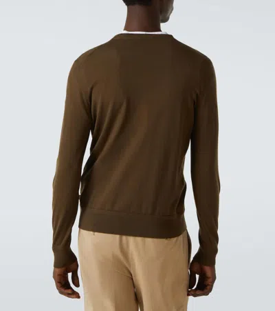 Tom Ford Fine Merino Virgin Wool Sweater In Brown