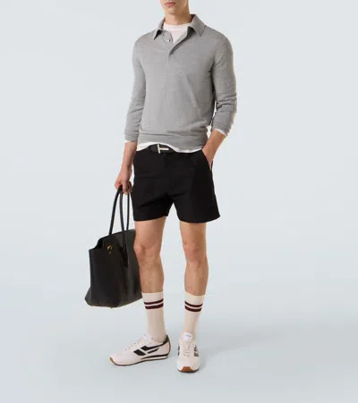 Tom Ford Cashmere And Silk Polo Sweater In Gray