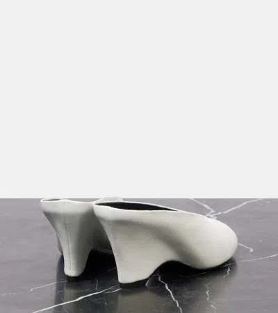 Khaite Cloak 75 Leather Peep-toe Wedge Mules