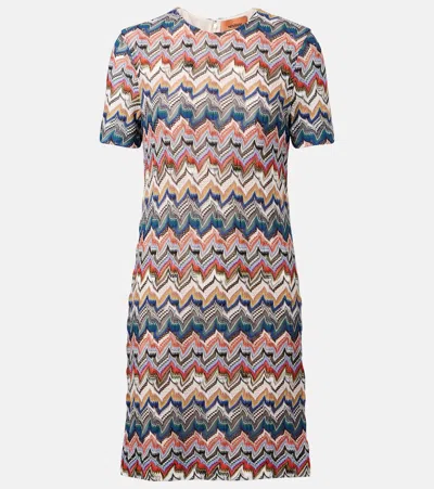 Missoni Zigzag-embroidered Wool-blend Dress