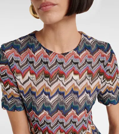 Missoni Zigzag-embroidered Wool-blend Dress