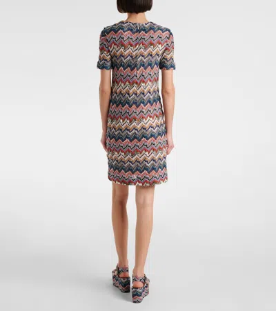 Missoni Zigzag-embroidered Wool-blend Dress