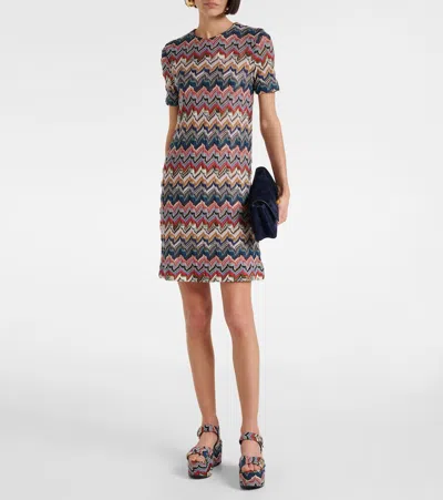 Missoni Zigzag-embroidered Wool-blend Dress
