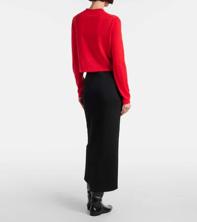 Khaite Brieta Wool-blend Cardigan In Red