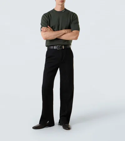 Gucci Silk Cotton Knit T-shirt With Intarsia