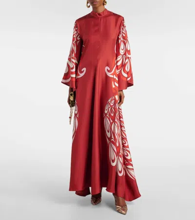 La Doublej Magnifico Printed Silk Twill Maxi Dress