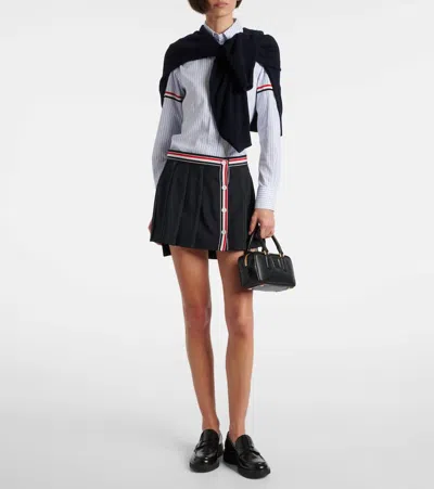 Thom Browne Asymmetric Wool-blend Miniskirt In Black