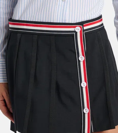 Thom Browne Asymmetric Wool-blend Miniskirt In Black