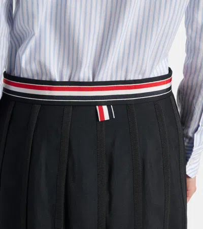 Thom Browne Asymmetric Wool-blend Miniskirt In Black