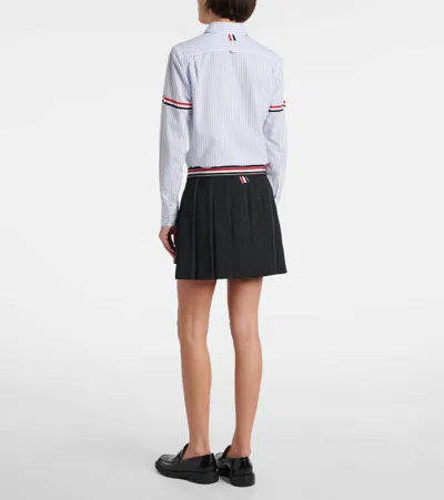 Thom Browne Asymmetric Wool-blend Miniskirt In Black