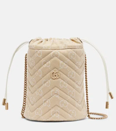 Gucci Gg Marmont Mini Denim Bucket Bag
