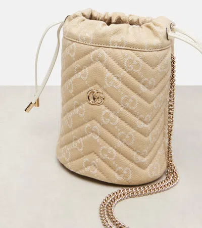 Gucci Gg Marmont Mini Denim Bucket Bag