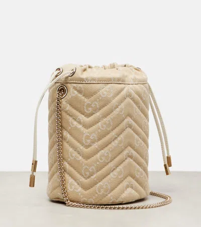 Gucci Gg Marmont Mini Denim Bucket Bag