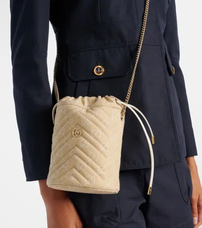 Gucci Gg Marmont Mini Denim Bucket Bag