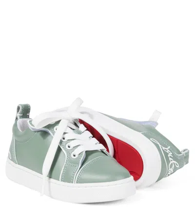 Christian Louboutin Funnyto Leather Sneakers In Green