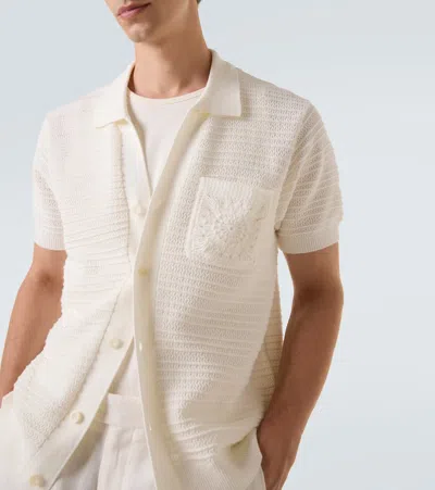 Frescobol Carioca César Crochet Cotton Shirt In White