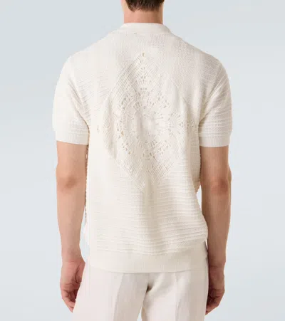 Frescobol Carioca César Crochet Cotton Shirt In White