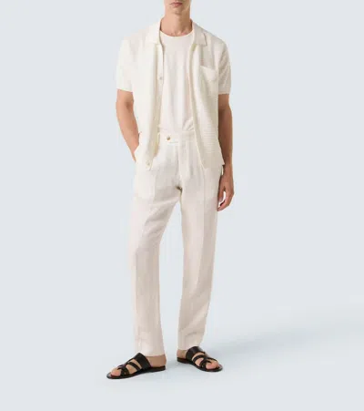 Frescobol Carioca César Crochet Cotton Shirt In White