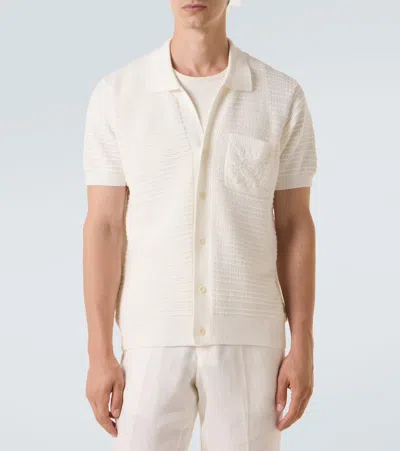 Frescobol Carioca César Crochet Cotton Shirt In White