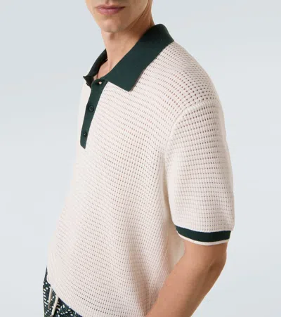Frescobol Carioca Vidal Pointelle Cotton Polo Shirt In White