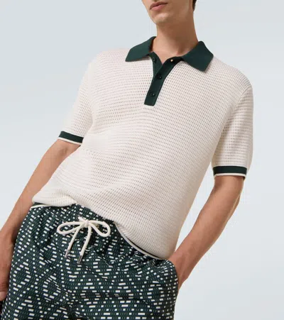 Frescobol Carioca Vidal Pointelle Cotton Polo Shirt In White