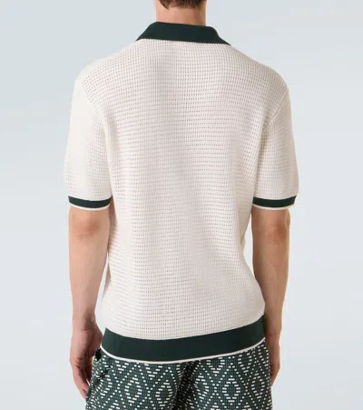 Frescobol Carioca Vidal Pointelle Cotton Polo Shirt In White