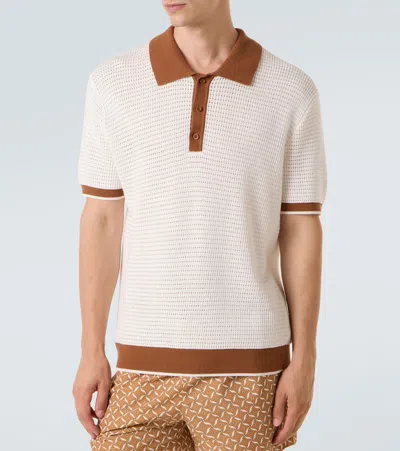 Frescobol Carioca Vidal Pointelle Cotton Polo Shirt In White