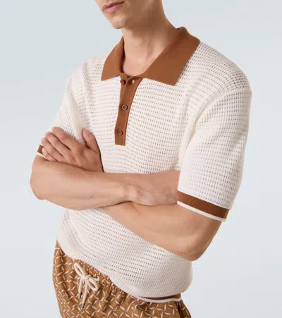 Frescobol Carioca Vidal Pointelle Cotton Polo Shirt In White