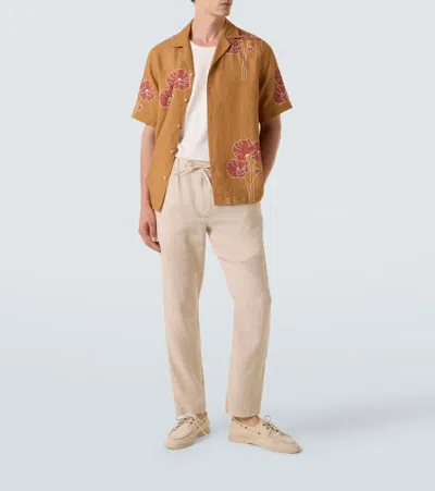 Frescobol Carioca Oscar Linen And Cotton Straight Pants
