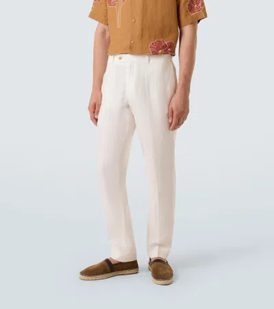 Frescobol Carioca Affonso Linen Straight Pants In White
