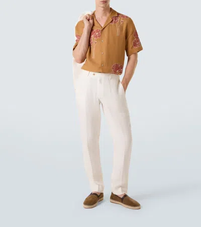 Frescobol Carioca Affonso Linen Straight Pants In White