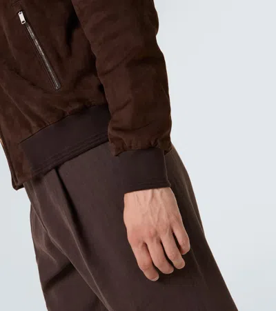 Tod's Tods Suede Bomber Jacket In Brown