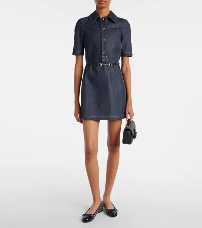 Gucci Gg Embellished Denim Ballet Flats