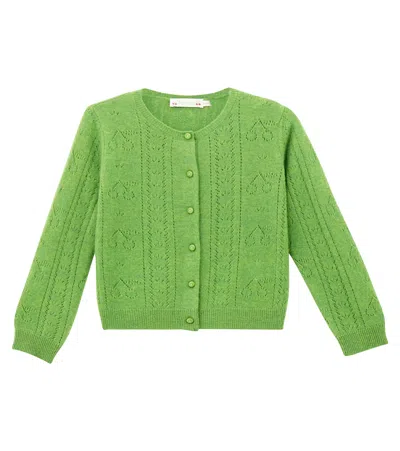 Bonpoint Josiane Pointelle Cashmere Cardigan In Neutral