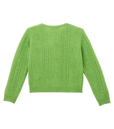Bonpoint Josiane Pointelle Cashmere Cardigan In Neutral