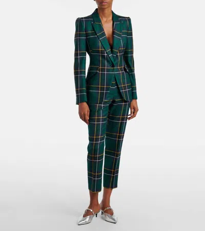 Alexander Mcqueen Plaid Wool Straight Pants