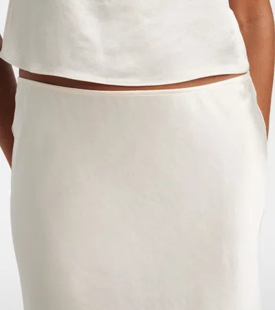 Leset Barb Lace-trimmed Satin Slip Skirt In White