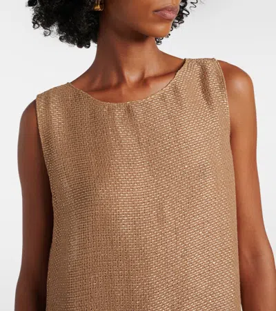 Leset Stella Sequined Linen-blend Minidress
