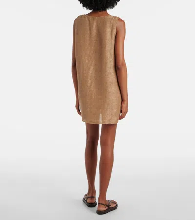 Leset Stella Sequined Linen-blend Minidress