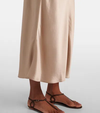 Leset Barb Satin Slip Dress In Nude