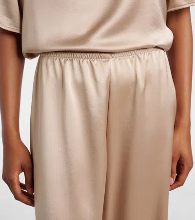 Leset Barb Mid-rise Satin Wide-leg Pants