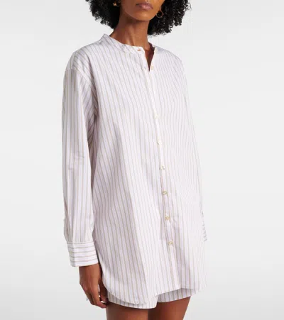 Leset Yoshi Striped Cotton-blend Shirt In White