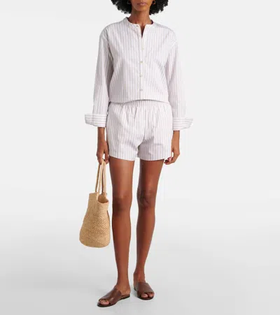 Leset Yoshi Striped Cotton-blend Shirt In White