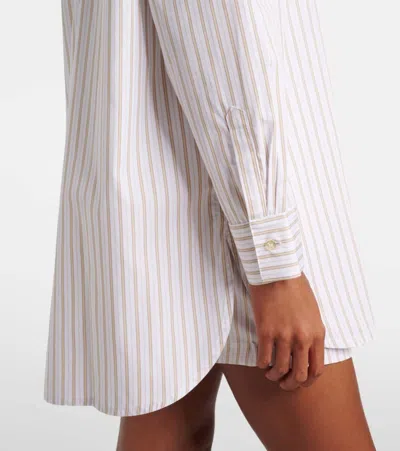 Leset Yoshi Striped Cotton-blend Shirt In White