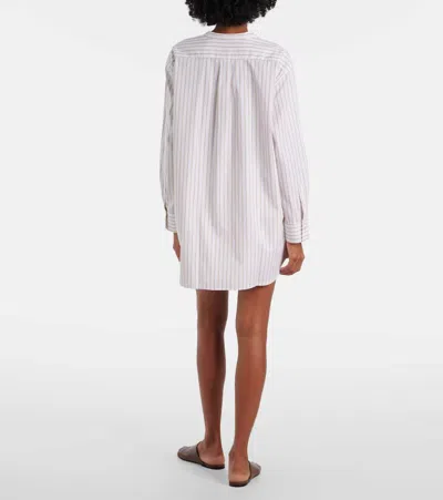 Leset Yoshi Striped Cotton-blend Shirt In White