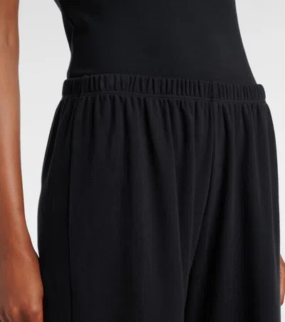 Leset Nando Ribbed-knit Cotton Sweatpants In Black