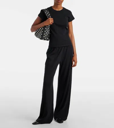 Leset Nando Ribbed-knit Cotton Sweatpants In Black